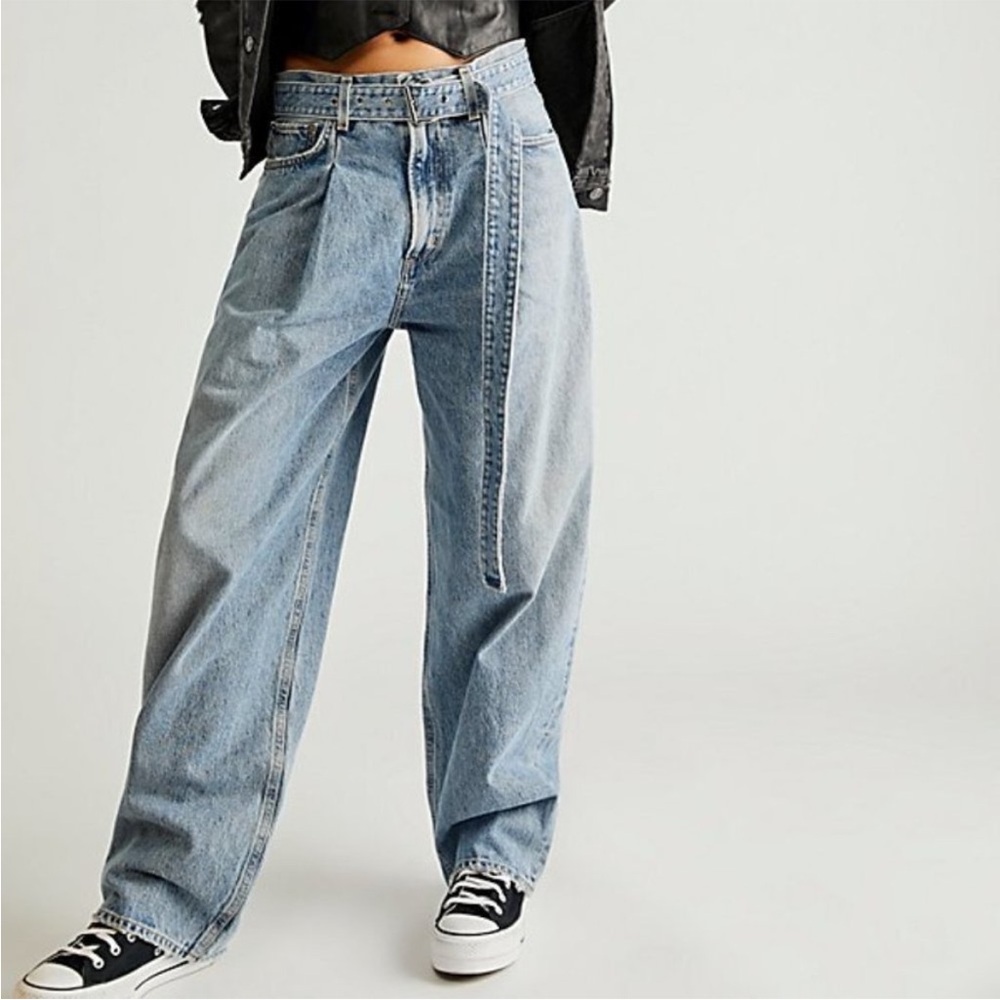 Agolde Belted Baggy Jeans in Outlander Free People - Picture 2 of 9